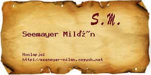 Seemayer Milán névjegykártya